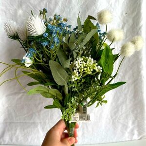 Artificial Floral Bouquet with Green and White Accents